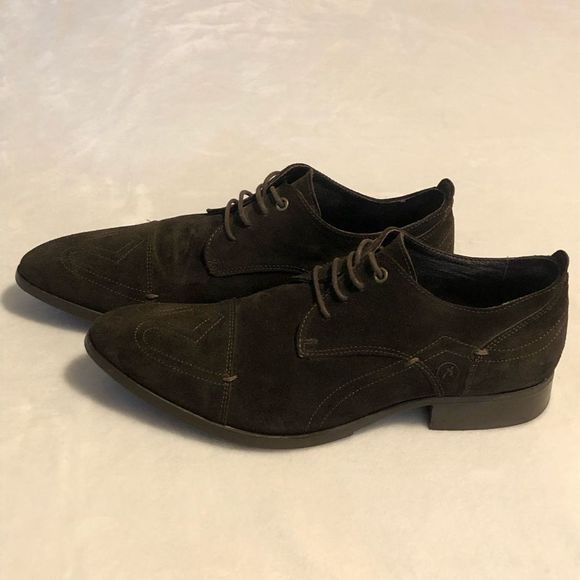 BRONX Brown Suede Oxford Wingtip Shoes • Men’s EU Sz 44